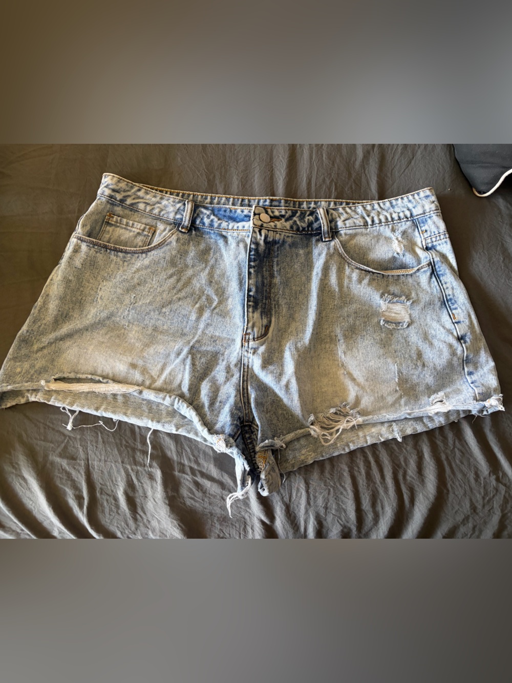 SHEIN curve Distressed Denim Jean Shorts